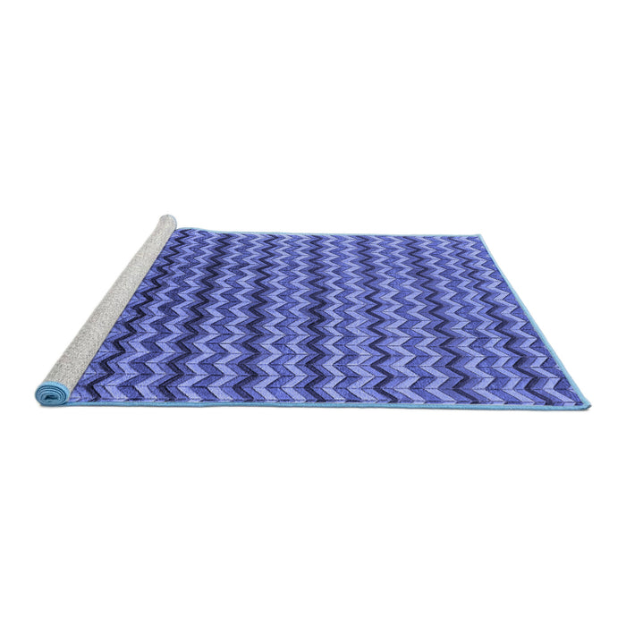 Sideview of Machine Washable Oriental Blue Industrial Rug, wshurb3013blu