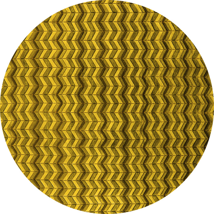 Round Oriental Yellow Industrial Rug, urb3013yw