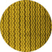 Round Machine Washable Oriental Yellow Industrial Rug, wshurb3013yw