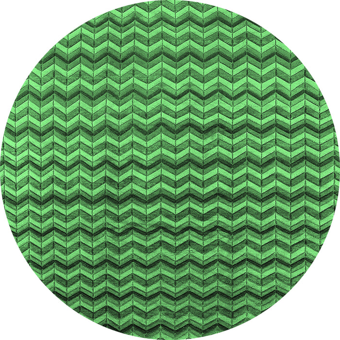 Round Oriental Emerald Green Industrial Rug, urb3013emgrn
