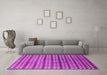 Machine Washable Oriental Pink Industrial Rug in a Living Room, wshurb3013pnk