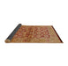 Sideview of Mid-Century Modern Orange Oriental Rug, urb3014