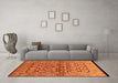Machine Washable Oriental Orange Industrial Area Rugs in a Living Room, wshurb3014org