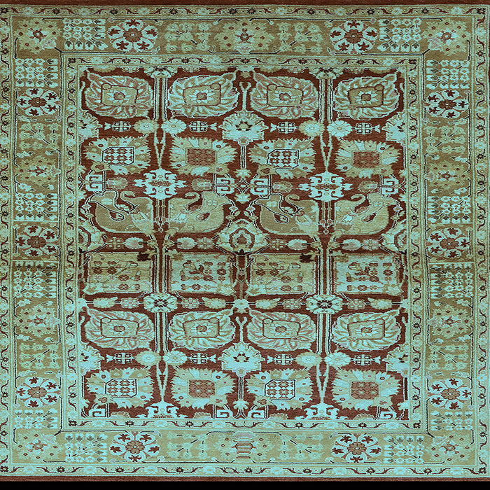 Square Oriental Light Blue Industrial Rug, urb3014lblu