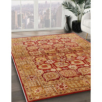 Mid-Century Modern Orange Oriental Rug, urb3014