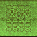Square Machine Washable Oriental Green Industrial Area Rugs, wshurb3014grn