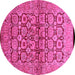 Round Oriental Pink Industrial Rug, urb3014pnk