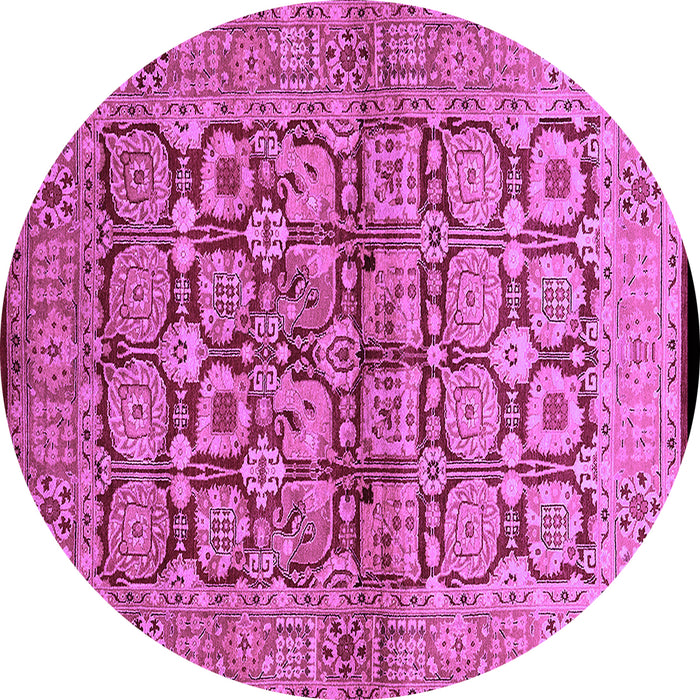 Round Oriental Purple Industrial Rug, urb3014pur