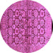 Round Oriental Purple Industrial Rug, urb3014pur