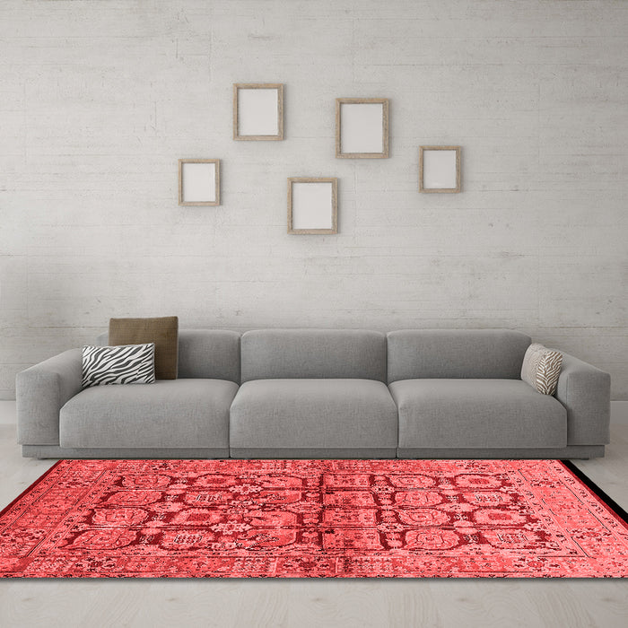 Industrial Red Washable Rugs