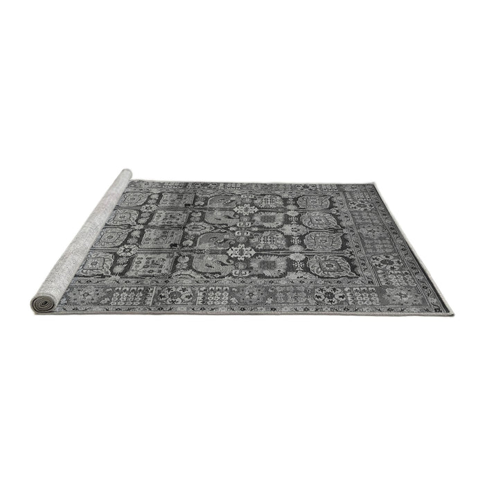 Sideview of Machine Washable Oriental Gray Industrial Rug, wshurb3014gry