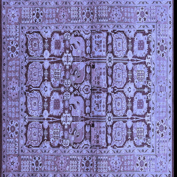 Square Machine Washable Oriental Blue Industrial Rug, wshurb3014blu