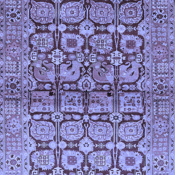 Machine Washable Oriental Blue Industrial Rug, wshurb3014blu