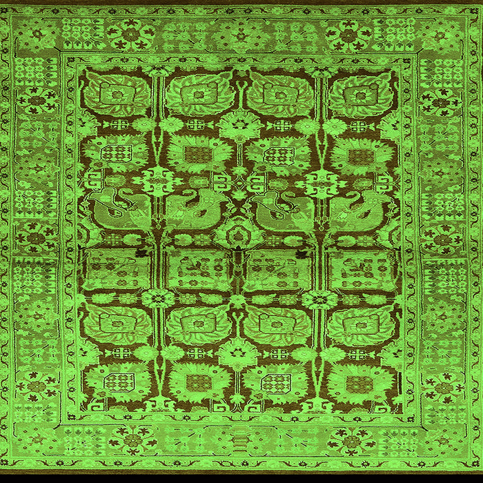 Square Oriental Green Industrial Rug, urb3014grn