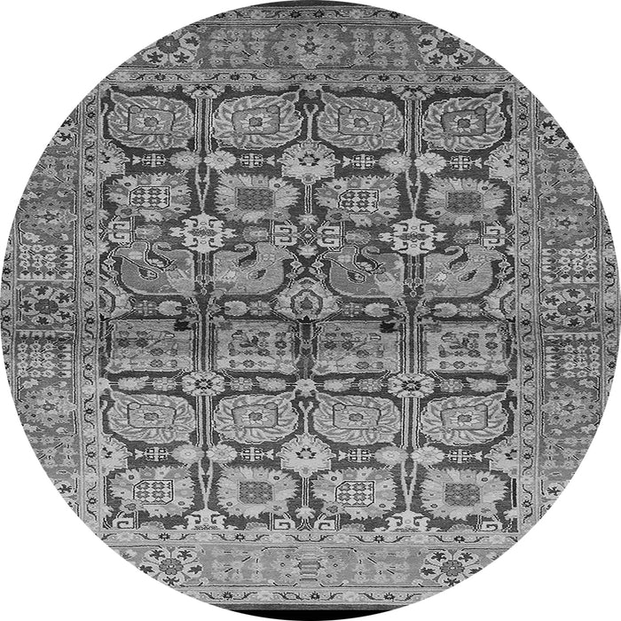 Round Oriental Gray Industrial Rug, urb3014gry