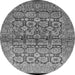 Round Oriental Gray Industrial Rug, urb3014gry