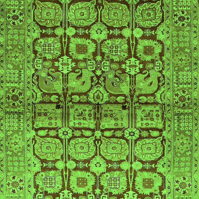 Machine Washable Oriental Green Industrial Area Rugs, wshurb3014grn