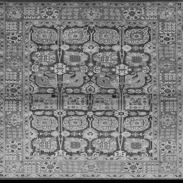 Square Machine Washable Oriental Gray Industrial Rug, wshurb3014gry