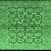 Square Machine Washable Oriental Emerald Green Industrial Area Rugs, wshurb3014emgrn