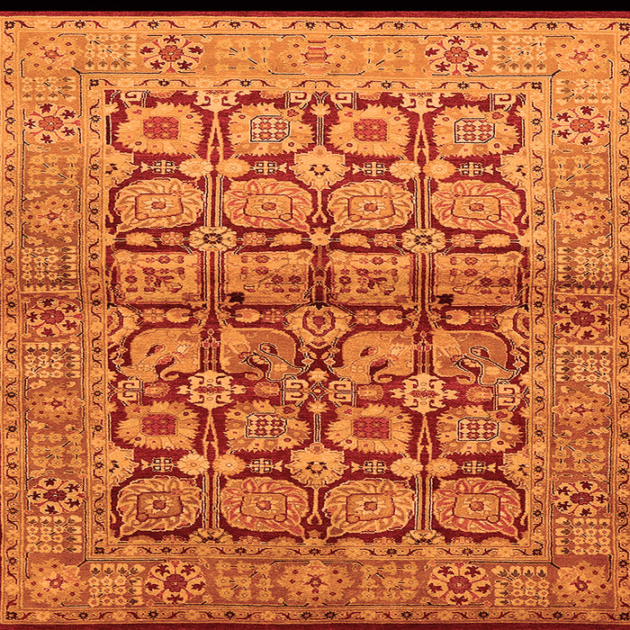 Square Oriental Orange Industrial Rug, urb3014org