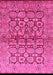 Machine Washable Oriental Pink Industrial Rug, wshurb3014pnk