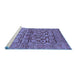 Sideview of Machine Washable Oriental Blue Industrial Rug, wshurb3014blu