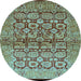 Round Oriental Light Blue Industrial Rug, urb3014lblu