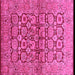 Square Machine Washable Oriental Pink Industrial Rug, wshurb3014pnk