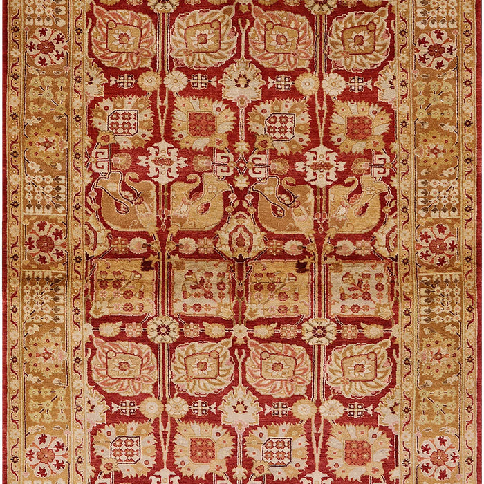 Mid-Century Modern Orange Oriental Rug, urb3014