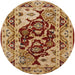 Round Mid-Century Modern Mahogany Brown Oriental Rug, urb3015