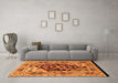 Machine Washable Oriental Orange Industrial Area Rugs in a Living Room, wshurb3015org