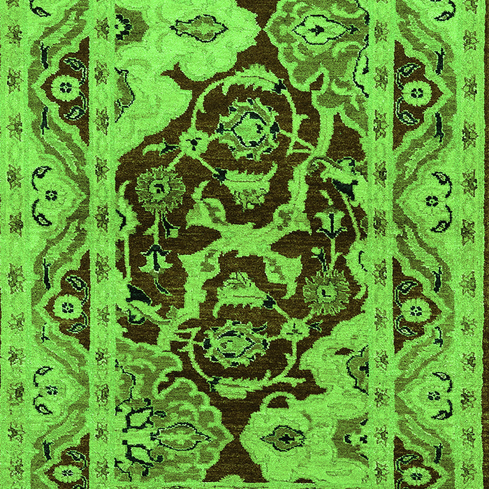 Machine Washable Oriental Green Industrial Area Rugs, wshurb3015grn