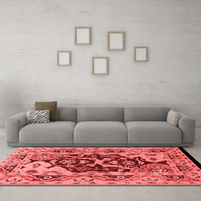 Industrial Red Washable Rugs
