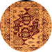 Round Oriental Orange Industrial Rug, urb3015org