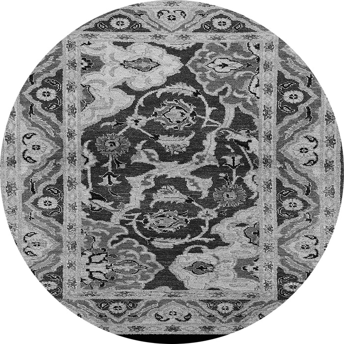 Round Oriental Gray Industrial Rug, urb3015gry