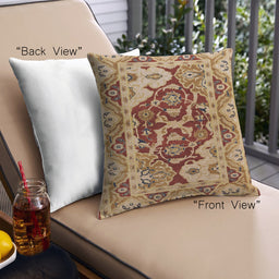 Front View of Mid-Century Modern Urban Square Mahogany Brown Throw Pillow, 18 inch by 18 inch, pwurb3015