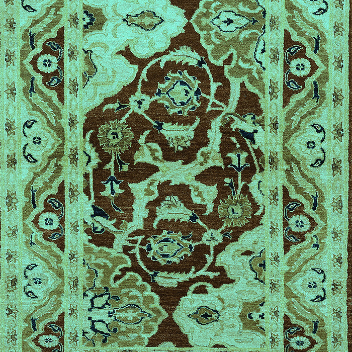 Machine Washable Oriental Turquoise Industrial Area Rugs, wshurb3015turq