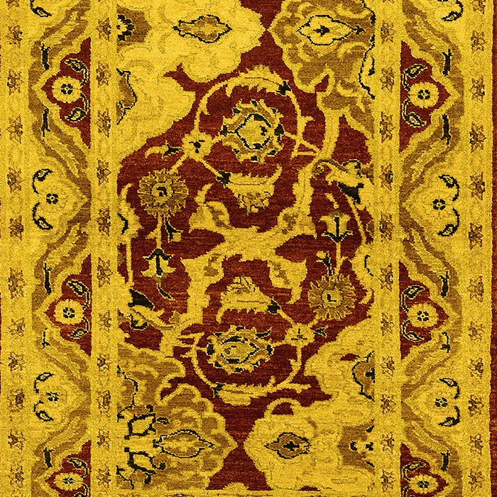 Machine Washable Oriental Yellow Industrial Rug, wshurb3015yw
