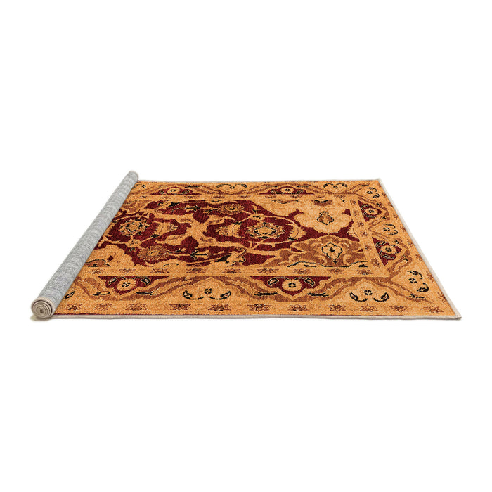 Sideview of Machine Washable Oriental Orange Industrial Area Rugs, wshurb3015org