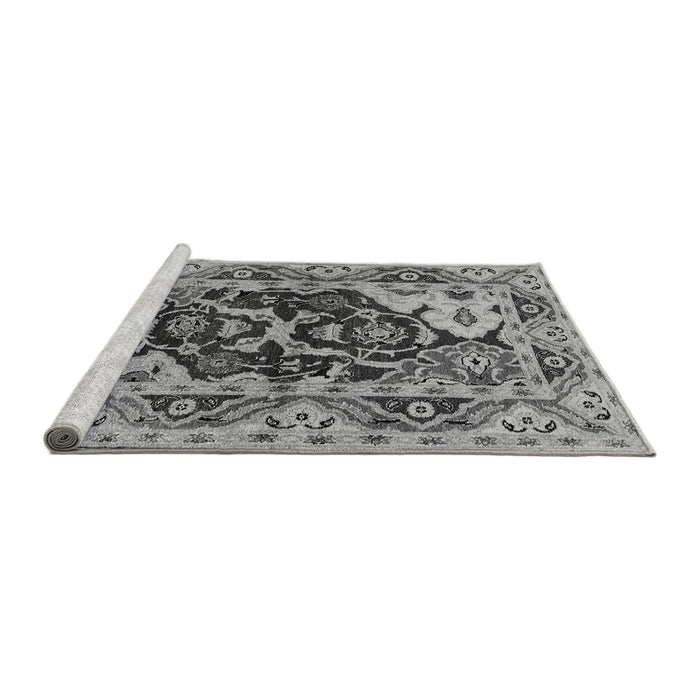 Sideview of Machine Washable Oriental Gray Industrial Rug, wshurb3015gry