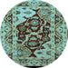 Round Oriental Light Blue Industrial Rug, urb3015lblu