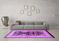 Machine Washable Oriental Purple Industrial Rug, wshurb3016pur