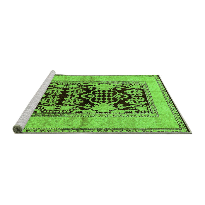 Sideview of Machine Washable Oriental Green Industrial Area Rugs, wshurb3016grn