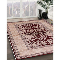 Mid-Century Modern Pastel Orange Oriental Rug, urb3016