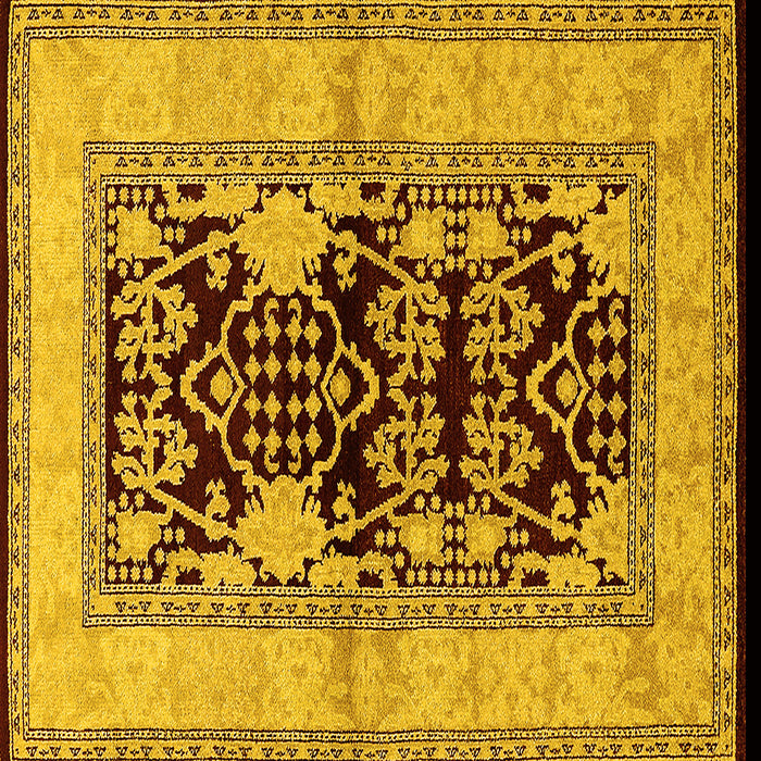 Square Oriental Yellow Industrial Rug, urb3016yw