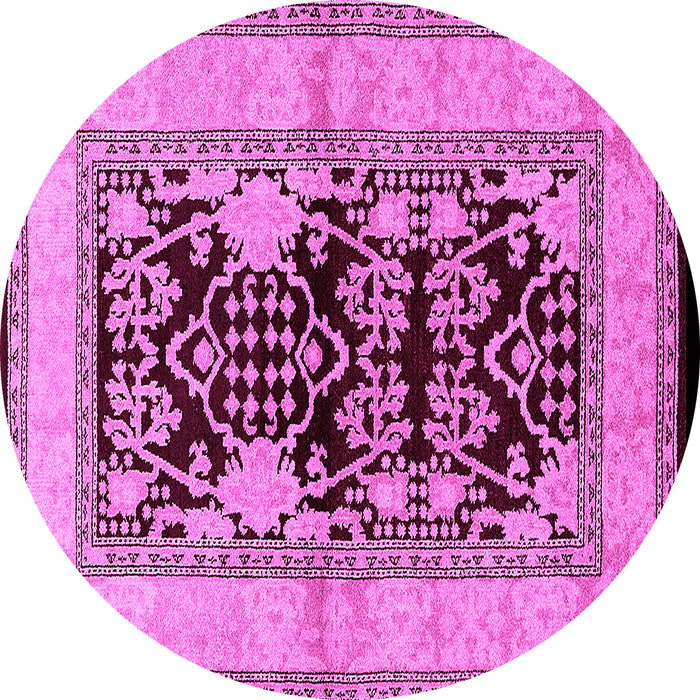 Round Oriental Pink Industrial Rug, urb3016pnk