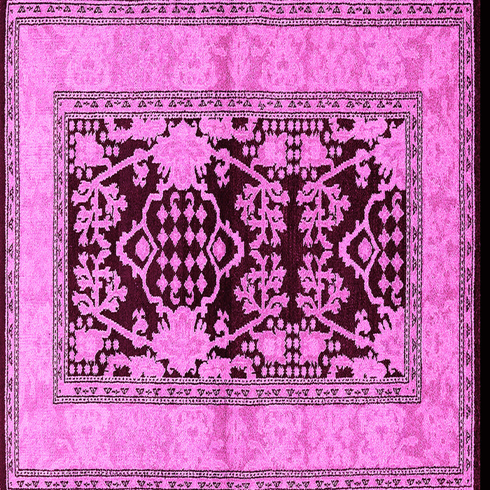 Square Machine Washable Oriental Pink Industrial Rug, wshurb3016pnk