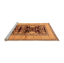 Sideview of Machine Washable Oriental Orange Industrial Area Rugs, wshurb3016org