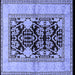Square Machine Washable Oriental Blue Industrial Rug, wshurb3016blu