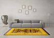 Machine Washable Oriental Yellow Industrial Rug in a Living Room, wshurb3016yw